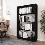 Book Cabinet/Room Divider Black 80x25x132 cm Solid Wood Pine 814063