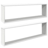 Wall Cube Shelf 2 pcs White 100x15x30 cm Engineered Wood 807079