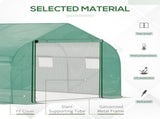 Walk-in Polytunnel Garden Greenhouse, Outdoor Mesh Door Greenhouse with PE Cover and 6 Windows, 4.5 T3398P314101