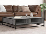 Coffee Table Grey Sonoma 80x80x30 cm Engineered Wood and Metal 848772