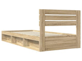 Bed Frame with Headboard Sonoma Oak 90 x 200 cm Solid Pine Wood 3411457