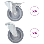 8 pcs Bolt Hole Swivel Casters 100 mm 277891