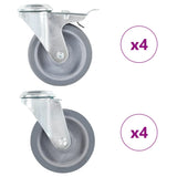 8 pcs Bolt Hole Swivel Casters 100 mm 277891