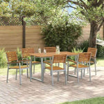 Garden Dining Set 7 pcs Grey and brown Solid acacia wood 3284344