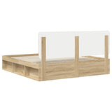 Bed Frame with Headboard Sonoma 180 x 200 cm Solid Pine Wood 3412454