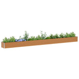 Garden Raised Bed Light Brown 582 x 50 x 36 cm Galvanised Steel 42017348