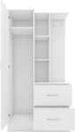 ZNTS Nevada Mirrored Open Shelf Wardrobe 100-101-146