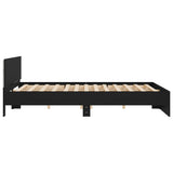 ZNTS Bed Frame with LED without Mattress Black 200x200 cm 3207582