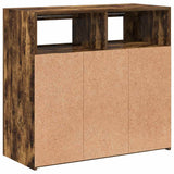 Sideboard with LED Lights Smoked Oak 80x35x75 cm 815729
