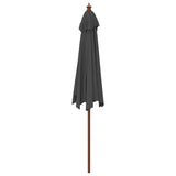 Garden Parasol with Wooden Pole Anthracite 299x240 cm 363169