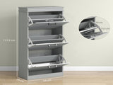Three-Drawer Minimalistic Shoe Cabinet - Grey T3398P423895