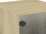 Side Cabinet with Glass Doors Sonoma Oak 35x37x75.5 cm 836401