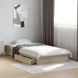 Bed Frame with Drawers without Mattress Sonoma Oak 90x190 cm Single 3280708