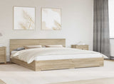 Bed Frame with Drawer Sonoma Oak 200 x 200 cm Engineered Wood 3408224