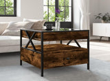 Coffee Table with Infinity LED Smoked Oak 50x50x51 cm 847714
