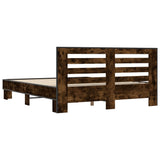 Bed Frame without Mattress Smoked Oak 150x200 cm King Size 3280099
