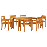 Garden Dining Set 7 pcs Brown Solid Acacia Wood 3375666