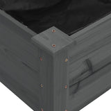 Garden Raised Bed with Liner Grey 240x45x25 cm Solid Wood Fir 364297