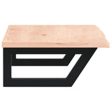 Basin Shelf Wall Mounted Steel and Solid Wood Oak 3302547