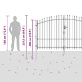 Double Gate with Lock Woerden Grey 299.5 x 224.5 cm Steel 42008848
