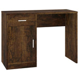 Desk with Drawer&Cabinet Smoked Oak 100x40x73 cm Engineered Wood 342656