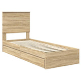 Storage Bed with Drawer Sonoma Oak 75 x 190 cm Engineered Wood 3411259