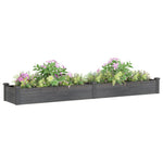 ZNTS Garden Raised Bed with Liner Grey 240x45x25 cm Solid Wood Fir 364297