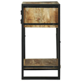 End Table with Drawer Brown 40 x 40 x 80 cm Solid Mango Wood 4015987