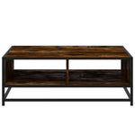 ZNTS Coffee Table Smoked Oak 80x80x30 cm Engineered Wood and Metal 848771