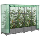 Raised Bed with Greenhouse Cover Rattan Look 160x40x123 cm 4015854