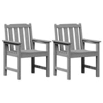Garden Dining Chair 2 pcs Light Grey 65.5 x 59 x 88cm HDPE 42006606