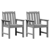 Garden Dining Chair 2 pcs Light Grey 65.5 x 59 x 88cm HDPE 42006606