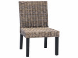 Dining Chair 2 pcs Solid Mahogany Wood Black Wash 42012421