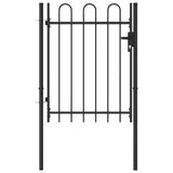 Fence Gate "BOXTEL" Single Door with Arched Top Steel 1x1,2 m Black 146030