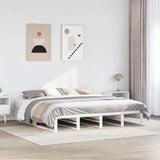 Bed Frame without Mattress White 180x200 cm Super King Solid Wood Pine 3302319