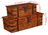 Two Piece Storage Chest Set Solid Wood 244050