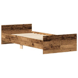 Bed Frame without Mattress Old Wood 100x200 cm Engineered Wood 857476
