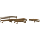 5 Piece Garden Lounge Set Honey Brown Solid Wood Pine 3186602