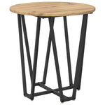 ZNTS Side Table Set of 2 - Rustic Oak Engineered Wood with Metal 869725