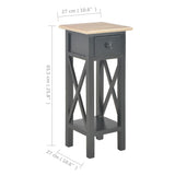 Side Table Black 27x27x65.5 cm Wood 280059