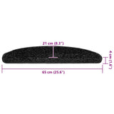 Stair Mats 20 pcs 65x21x4 cm Black Half Round Large 3365846