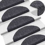 Stair Mats Self-adhesive 30 pcs 65x21x4 cm Dark Grey Half Round Large 3365656