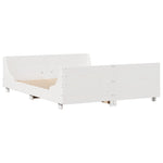 ZNTS Bookcase Bed without Mattress White 120x190 cm Small Double Solid Wood 3323825