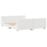 Bookcase Bed without Mattress White 120x190 cm Small Double Solid Wood 3323825