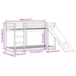 Bunk Bed with Slide&Ladder without Mattress 90x190 cm Single 3284245