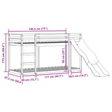 Bunk Bed with Slide&Ladder without Mattress 90x190 cm Single 3284245