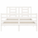 Bed Frame without Mattress White Small Double Solid Wood 3194672