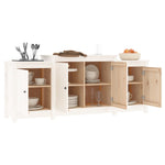 ZNTS Sideboard White 164x37x68 cm Solid Wood Pine 821493