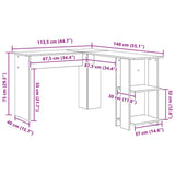 Corner Desk Artisan Oak 140 x 113.5 x 75 cm Engineered Wood 869561