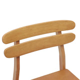 Dining Chair 2 pcs Natural Solid Rubber Wood 42020513